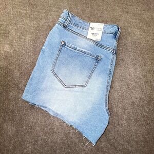 INC International Concepts Core Denim Shorts Womens 12/31 Blue High Rise Raw Hem